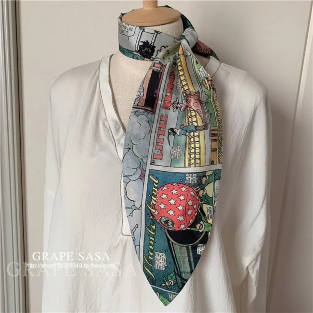 Women 100% Silk print Effervescent Silk Scarf